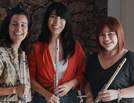 Las instrumentistas durante su concierto de Vientar Trío en Arrecife.