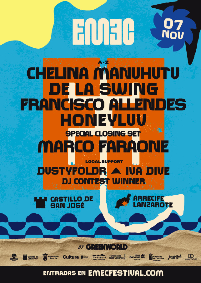 Cartel oficial anunciando el Festival EMEC 2026 en Lanzarote